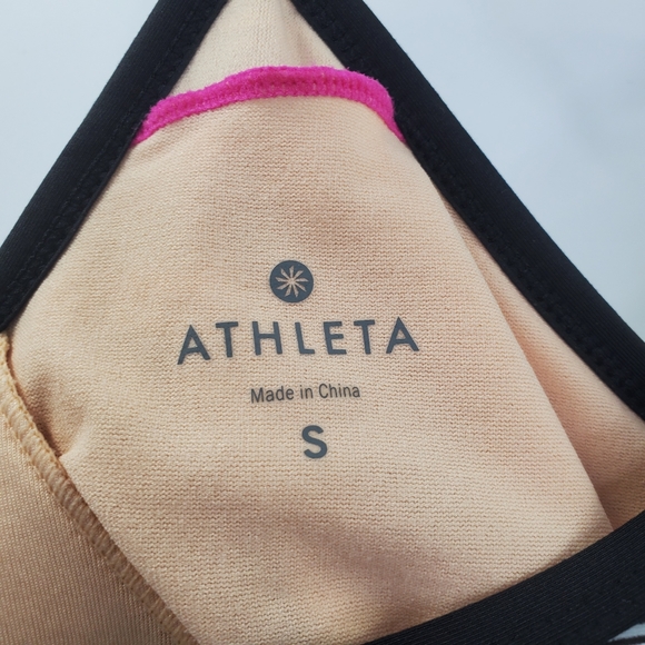 Athleta Shorebreak Dress Racerback Stripe Built-in Bra Swim Active - Picture 4 of 6